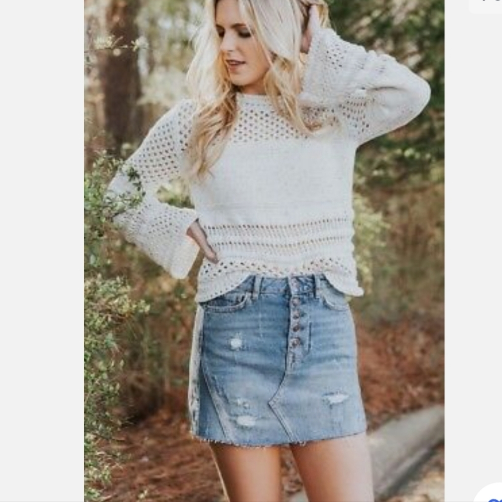 Free People We The Free A-Line Denim Skirt Size 27
